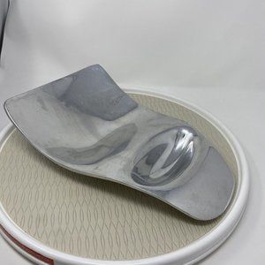 Nambe Platter Chip Dip Silver Alumunium Tray Vintage 2003 Curved Sculptural